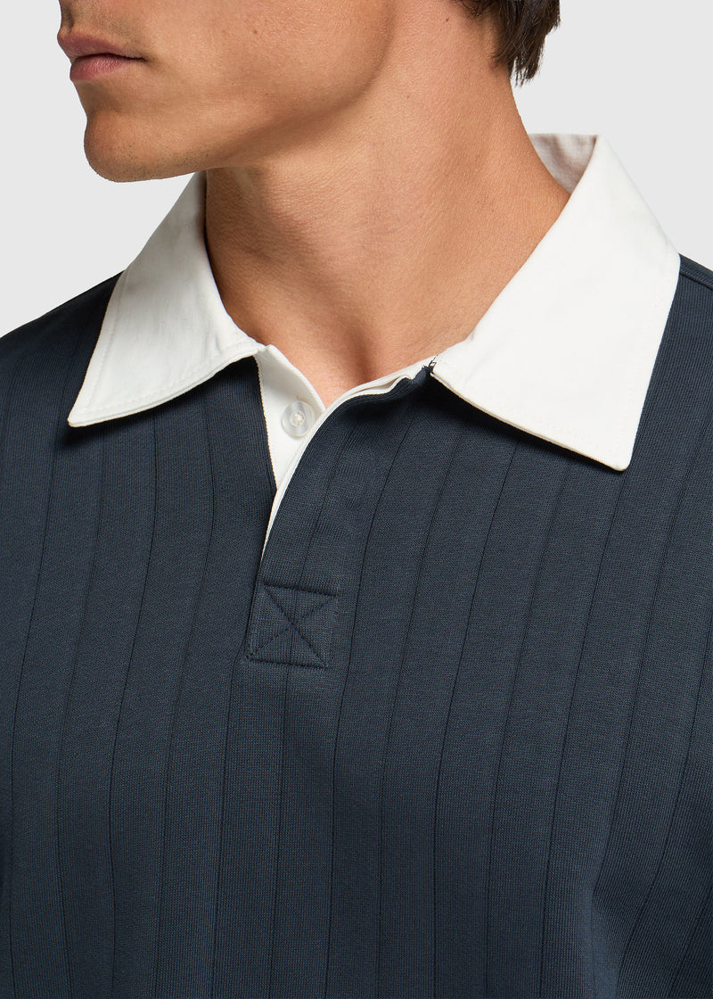 Tonal Stripe Polo - Dark Blue