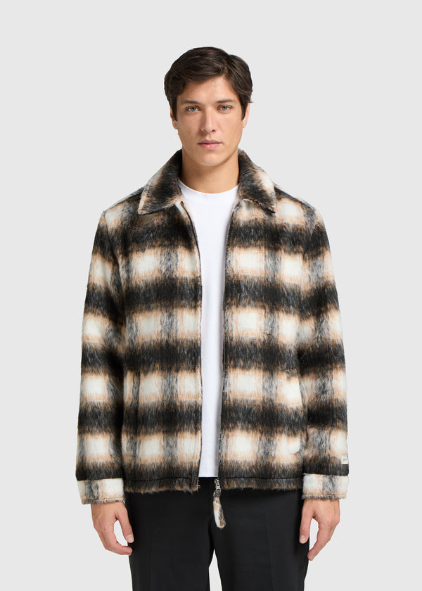 Hairy Check Jacket- Black