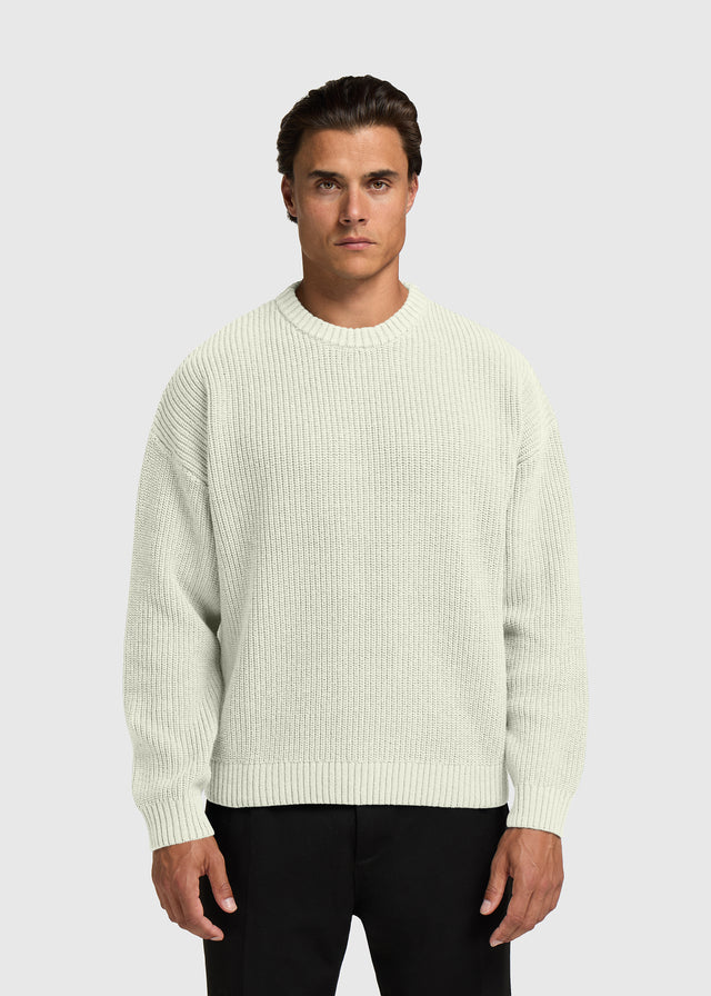 Heavy Knit Crewneck - Light Sand