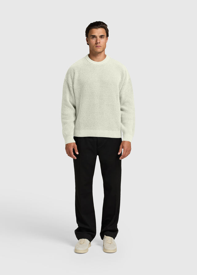 Heavy Knit Crewneck - Light Sand