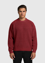 Heavy Knit Crewneck - Deep Red