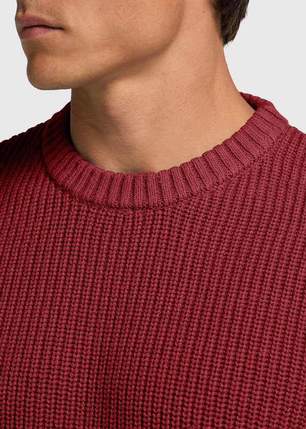 Heavy Knit Crewneck - Deep Red
