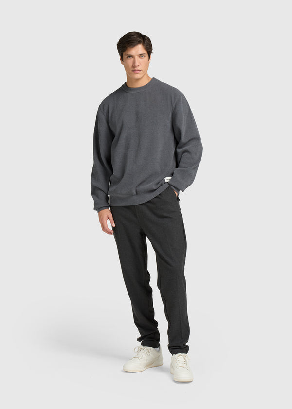 Structure Knit Crewneck - Anthracite
