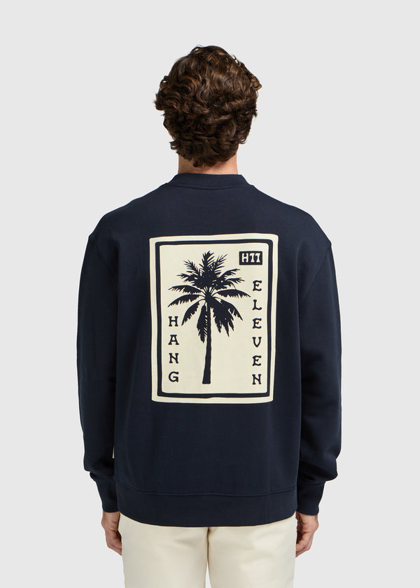 Palm Square Crewneck - Navy