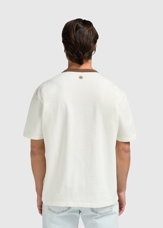 Washed Collar Tee - Brown