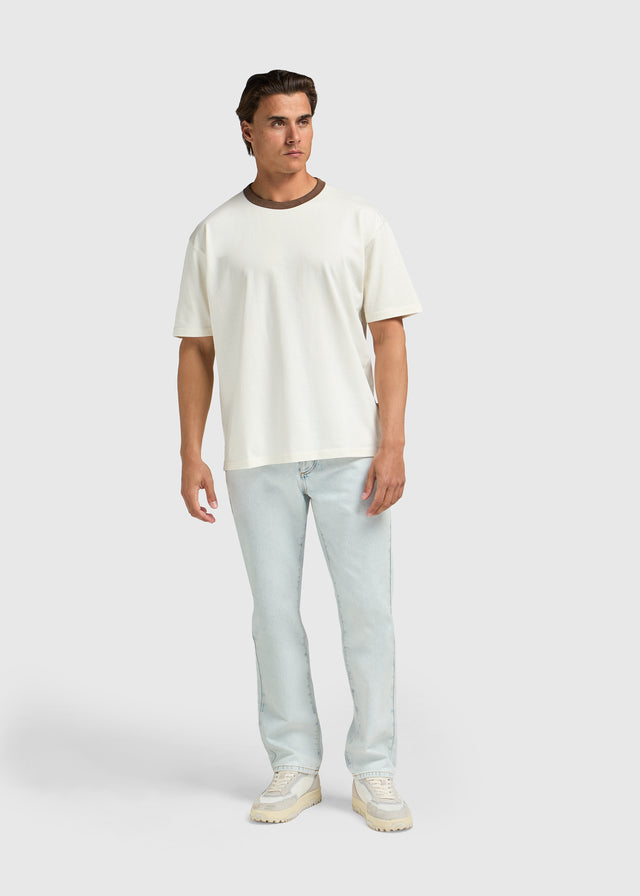 Washed Collar Tee - Brown