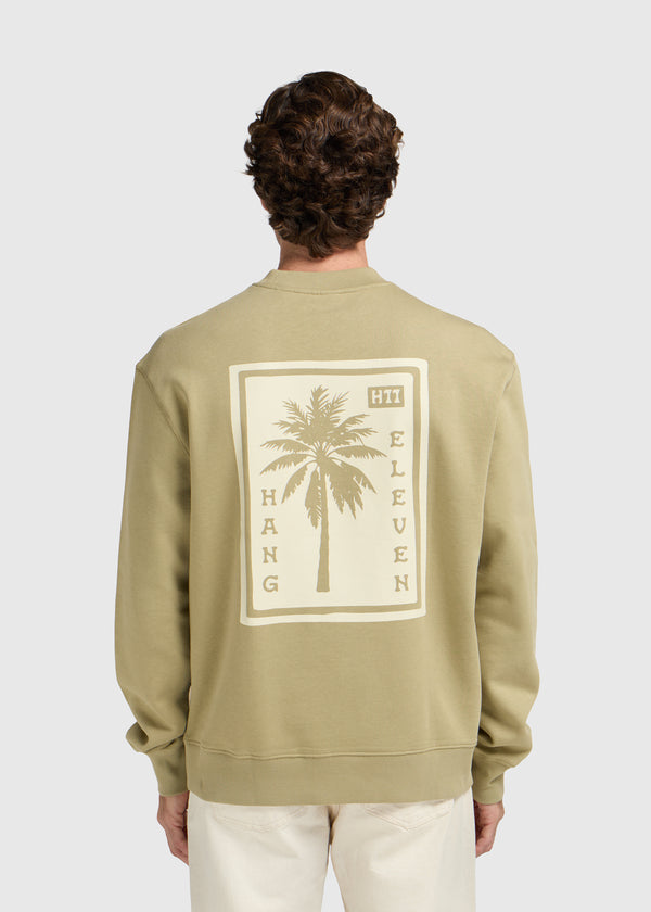 Palm Square Crewneck - Slate Green
