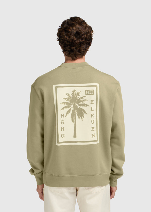 Palm Square Crewneck - Slate Green