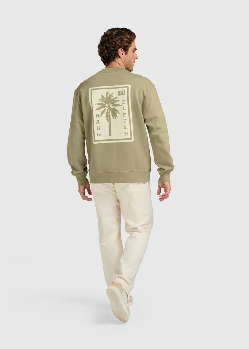 Palm Square Crewneck - Slate Green