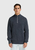 Lightweight Half Zip Knit - Navy Blue