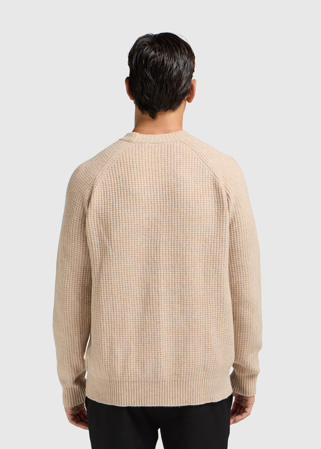 Col rond en molleton doux - Sable foncé