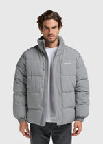 Seersucker Puffer Jacket - Grey