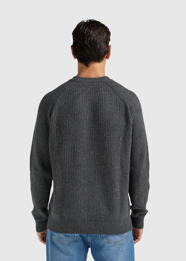 Heavy Waffle Crewneck - Anthracite