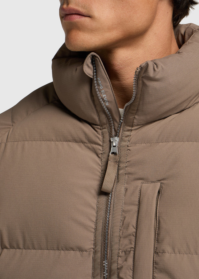 Ribstop Puffer Jacket - Dark Sand