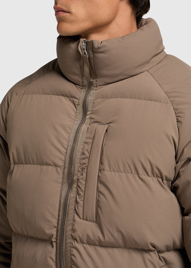 Ribstop Puffer Jacket - Dark Sand