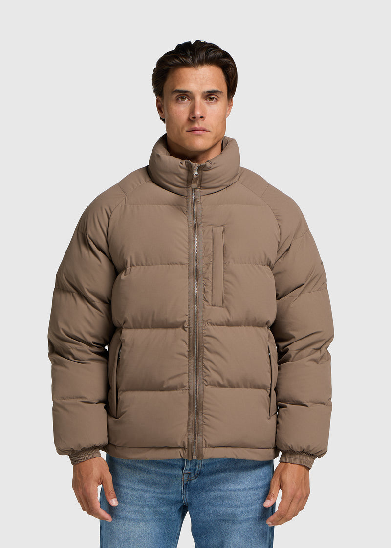 Ribstop Puffer Jacket - Dark Sand