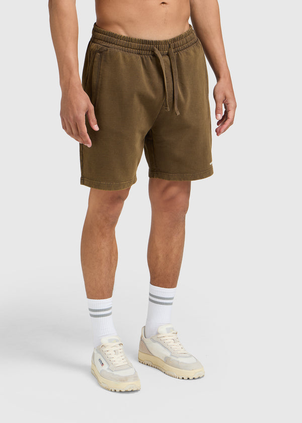 Washed Essential Sweat Short - Brown