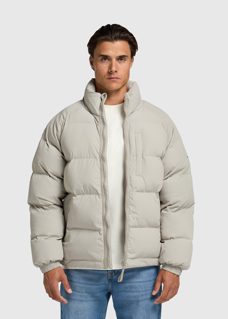 Ribstop Puffer Jacket - Grey