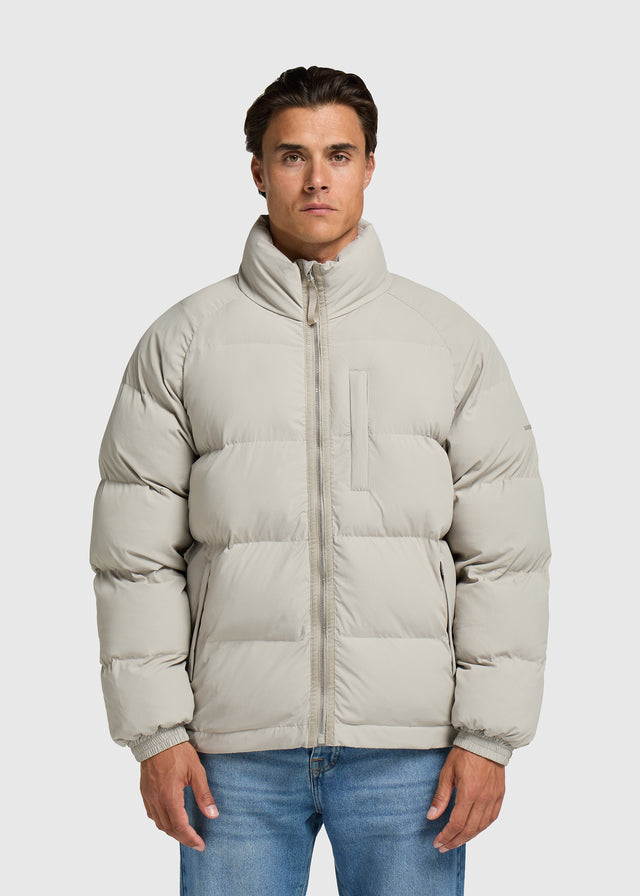 Ribstop Puffer Jacket - Grey