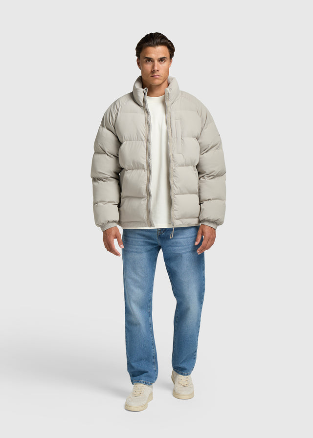 Ribstop Puffer Jacket - Grey
