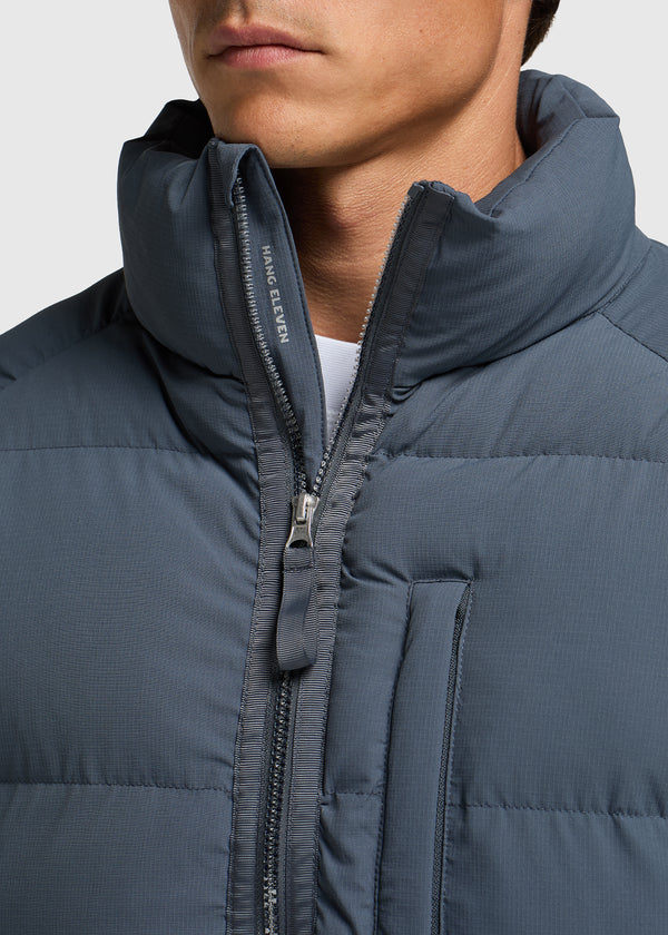 Ribstop Puffer Jacket - Ombre Blue