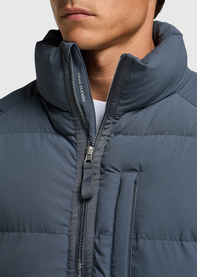 Ribstop Puffer Jacket - Ombre Blue