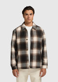 Herringbone Check Overshirt - Brown