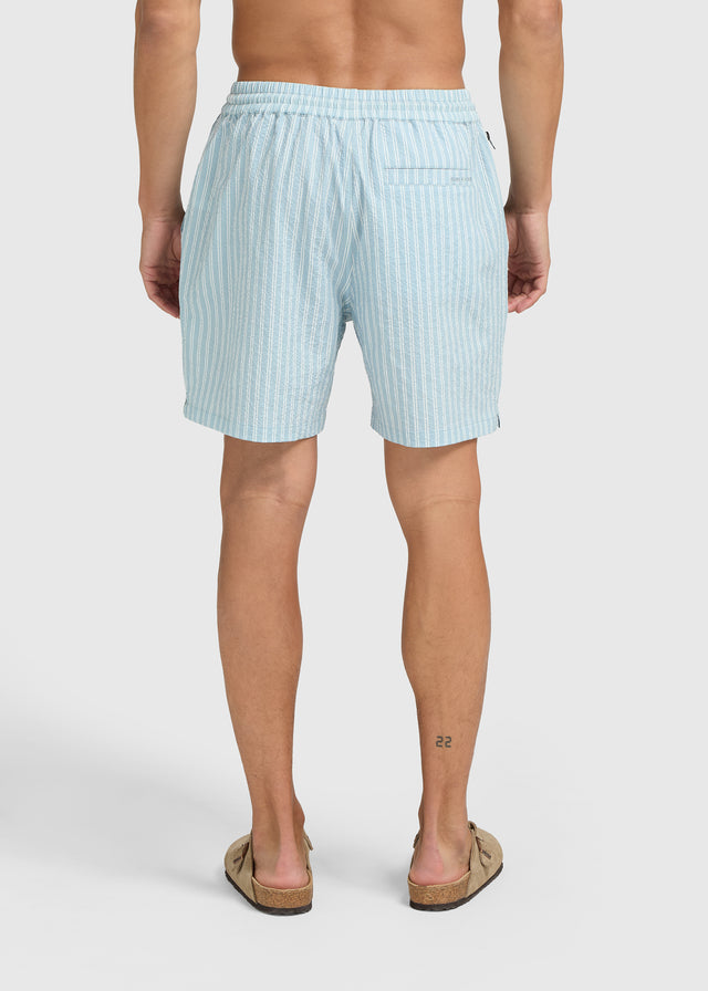 Short de Bain Seersucker - Bleu Clair