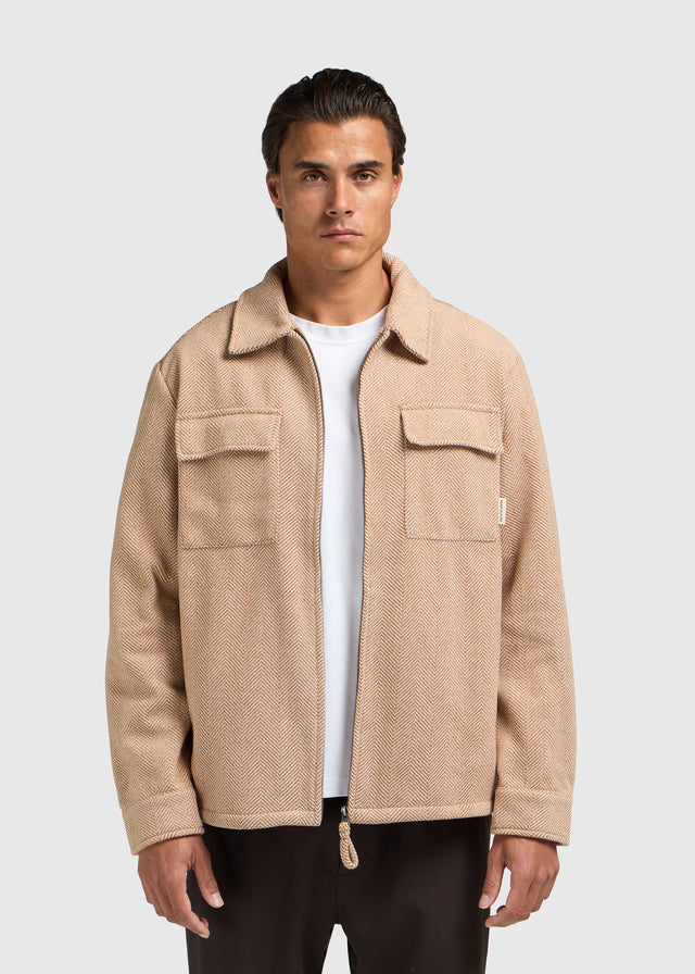 Veste zippée à chevrons - Désert