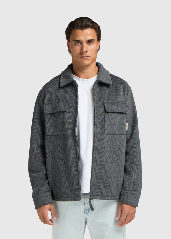 Herringbone Zip Jacket - Antra Melange