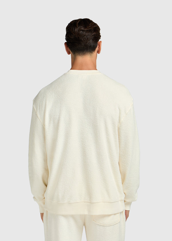 Toweling Bouclé Crewneck - Off White