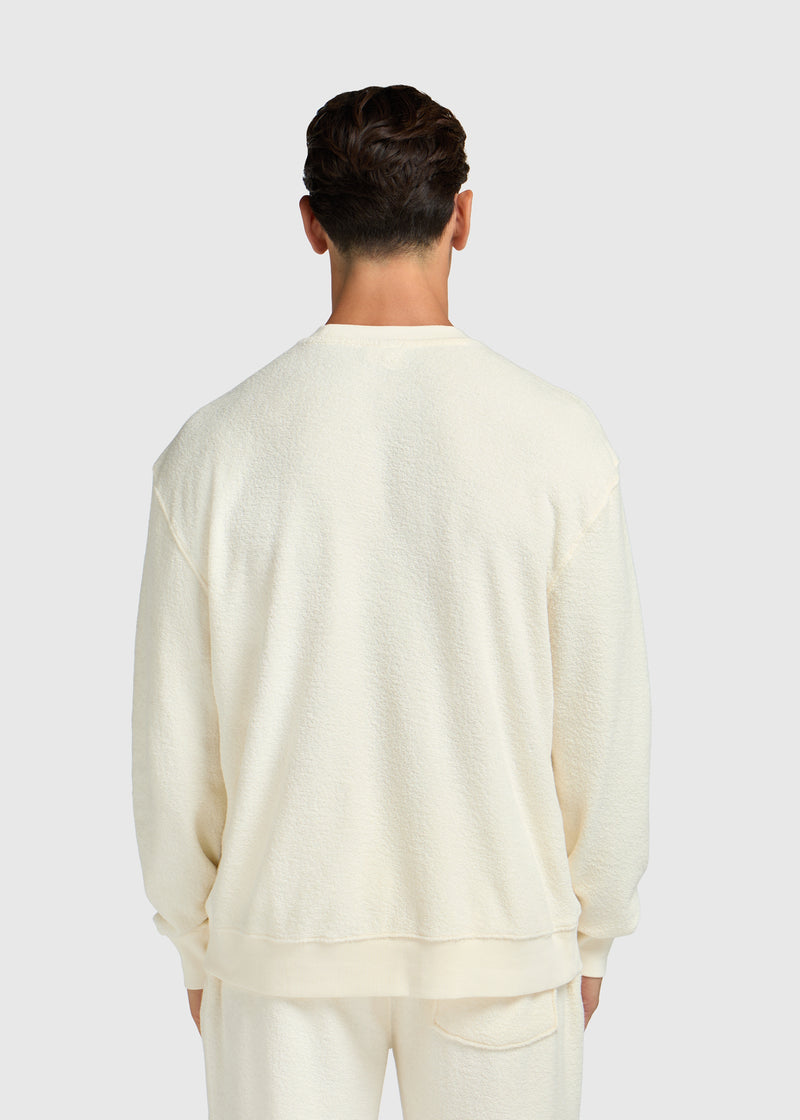 Toweling Bouclé Crewneck - Off White