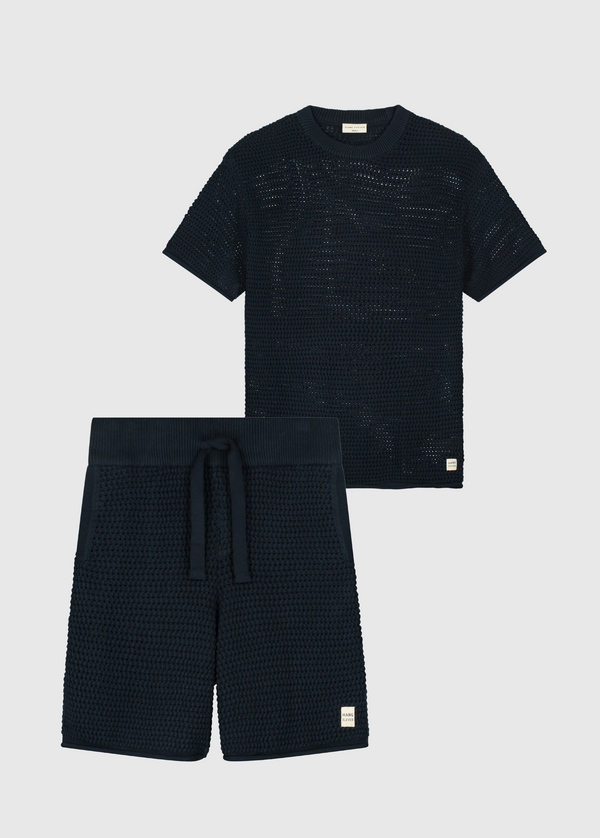Crochet Tee Set - Navy Blue