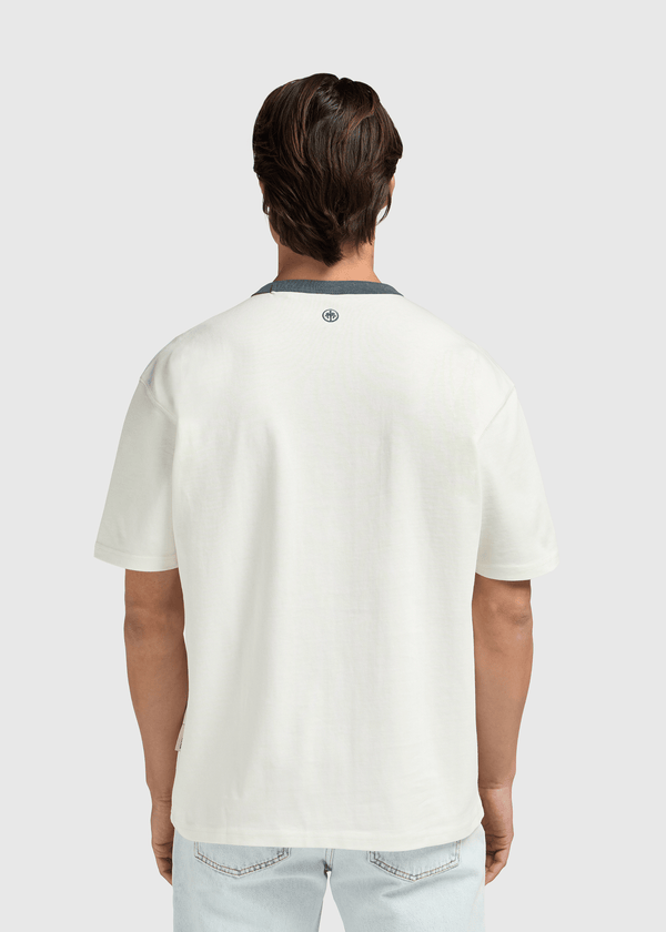 Washed Collar Tee - Navy Blue