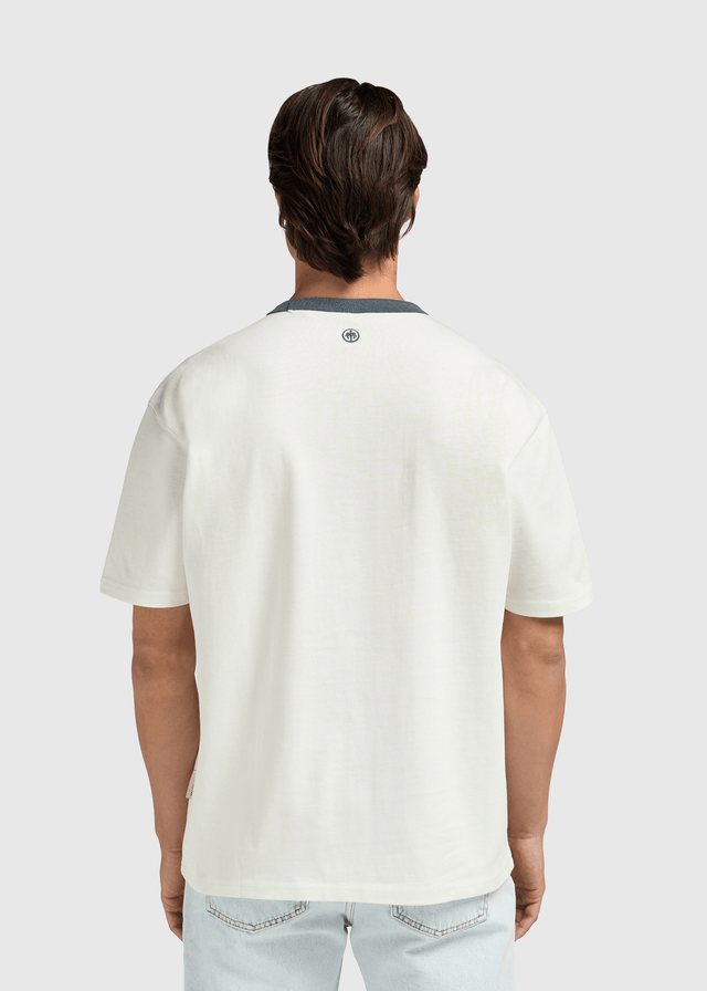 Washed Collar Tee - Navy Blue