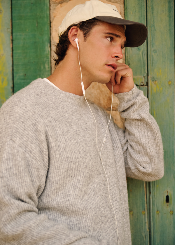 Relaxed Knit Crewneck - Grey Melee