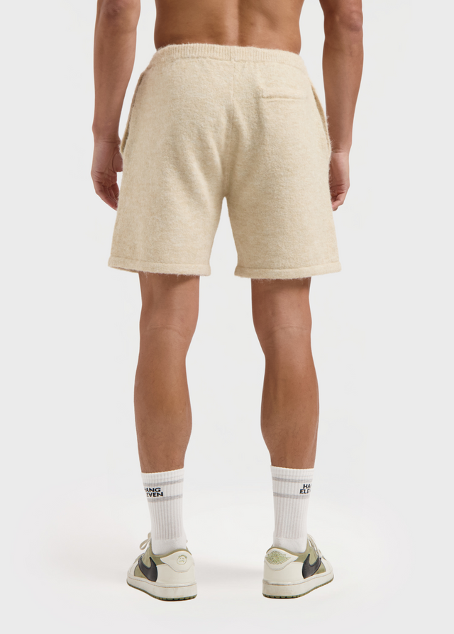 Weiche Strickshorts - Sand