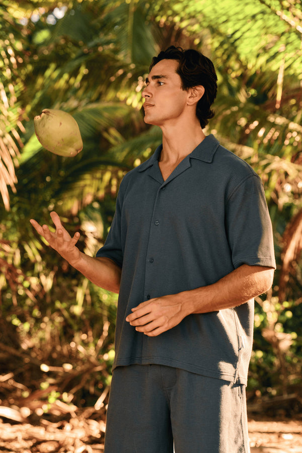 Relaxed Waffle Shirt - Chimera Green