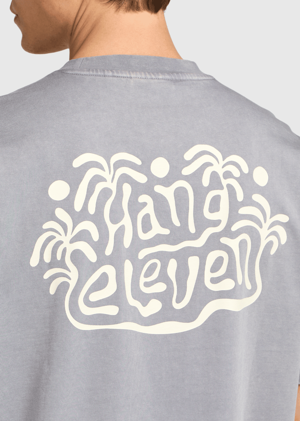 Palm Wave Tee - Wasdhed Stone Grey