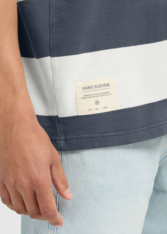 Big Stripe Tee - Ombre Blue