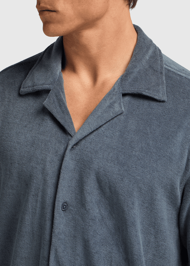 Frottee-Hemd – Marineblau