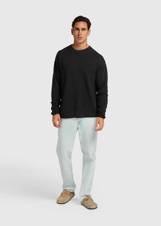 Fancy Structure Crewneck - Off Black