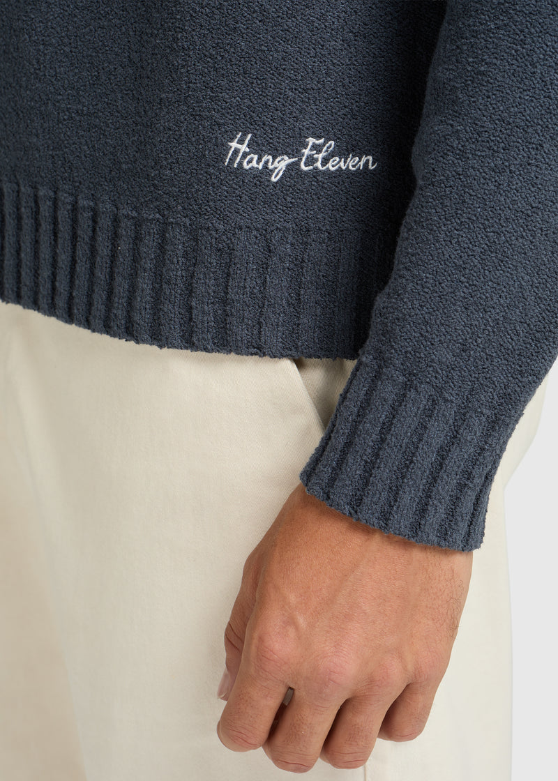 Loop Knit Crewneck - Ombre-Blau