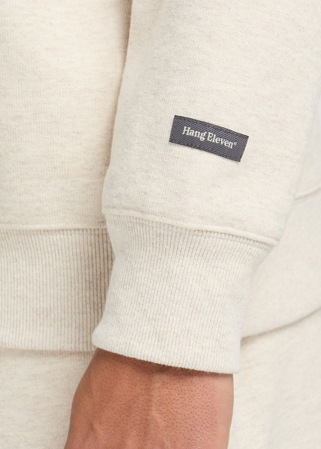 Vintage-Pullover mit halbem Reißverschluss – Sand