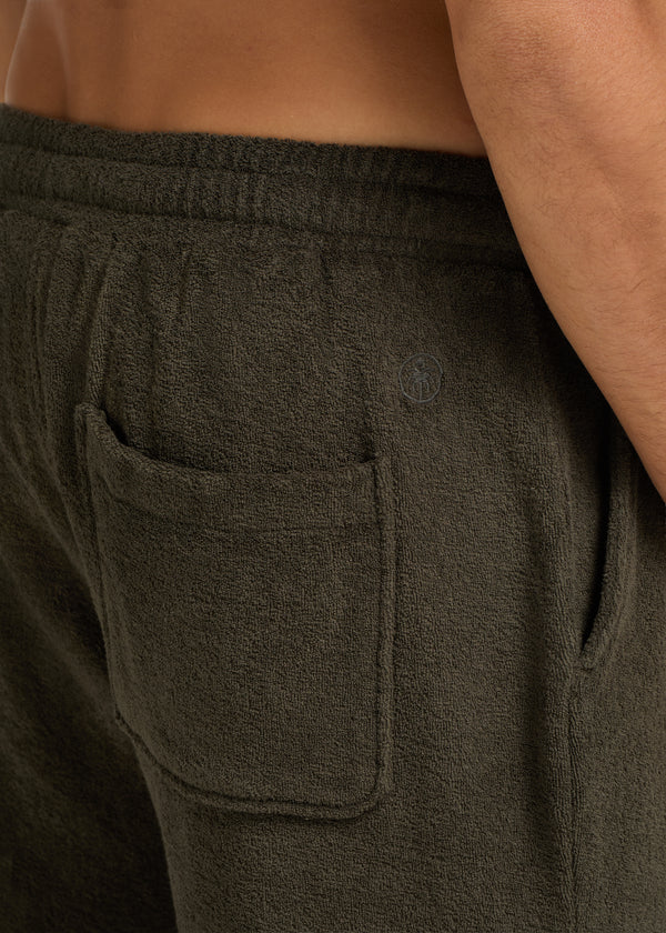 Toweling Bouclé Pants - Forest Green