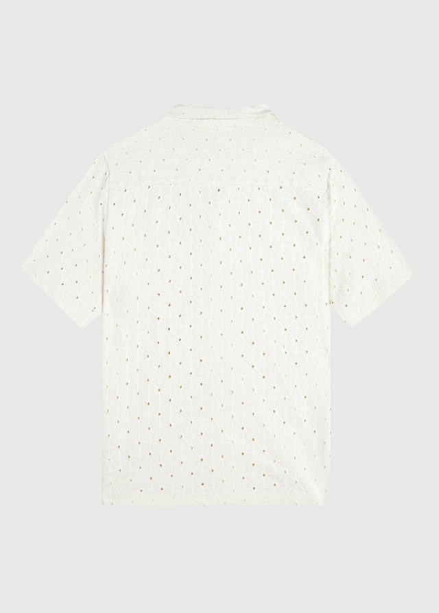 Crochet Sunrise Shirt - White Sand