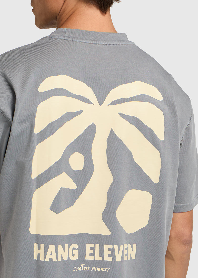 T-shirt effet brûlure de soleil délavé - Gris pierre