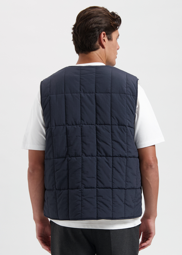 Reversible Teddy Vest - Navy Blue