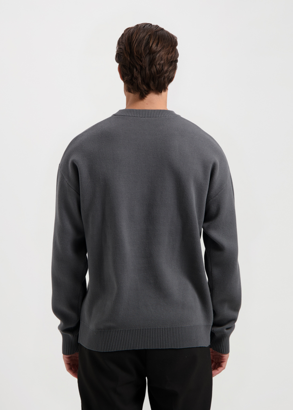 Heavy Logo Knit Crewneck - Anthracite