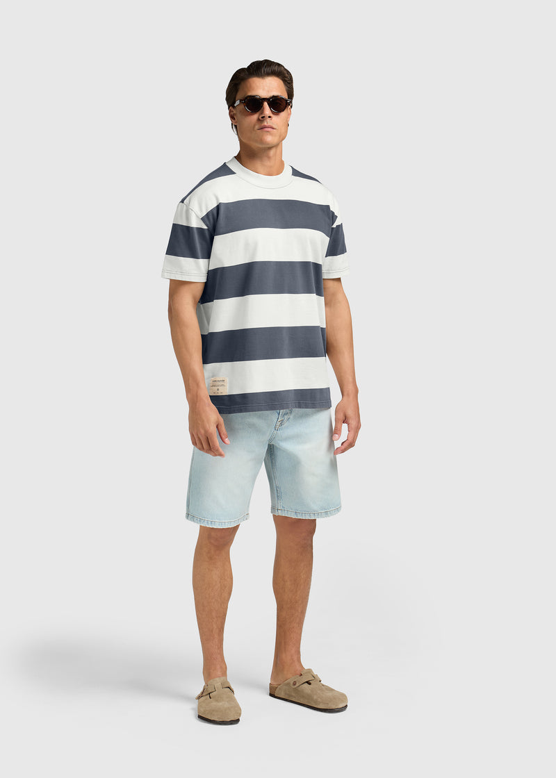 Big Stripe Tee - Ombre Blue
